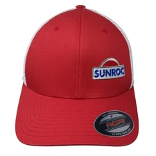 Sunroc Clyde Fitted Trucker Hat Red One Size Adjustable Mesh Flexfit Yupoong