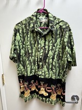 Koko Island Hawaiian Shirt with Hula Dancers Size L Missing 2 Buttons