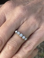 18ct Gold Old Cut Diamond Victorian Five Stone Ring 2.8 Grams