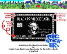 Black Privileged Credit Card SMART Sticker Skin Wrap, Card Sticker Decal