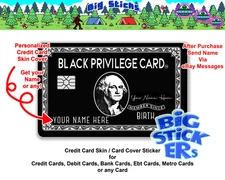 Black Privileged Credit Card SMART Sticker Skin Wrap, Card Sticker Decal