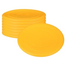 8Pcs 7 Inch Flying Disc Soft Silicone Sports Playing Disk, Yellow