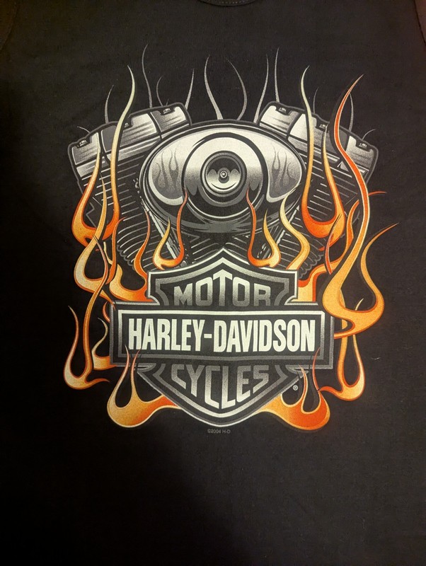 Vintage Y2K Harley Davidson Shirt L Large Holoubek USA Made Flames Tank Top P.A.