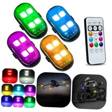 Upgraded 4PCS Wireless LED Strobe Lights with Remote, 8 Colors Waterproof 4 PCS