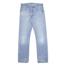 LEVI'S 501 Mens Blue Regular Straight Denim Cotton Light W33 L34 Classic Fit