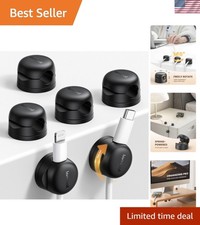 6 Pack Rotatable Cord Organizer, 1s Lock Spring Cable Holder Clips Nightsta...