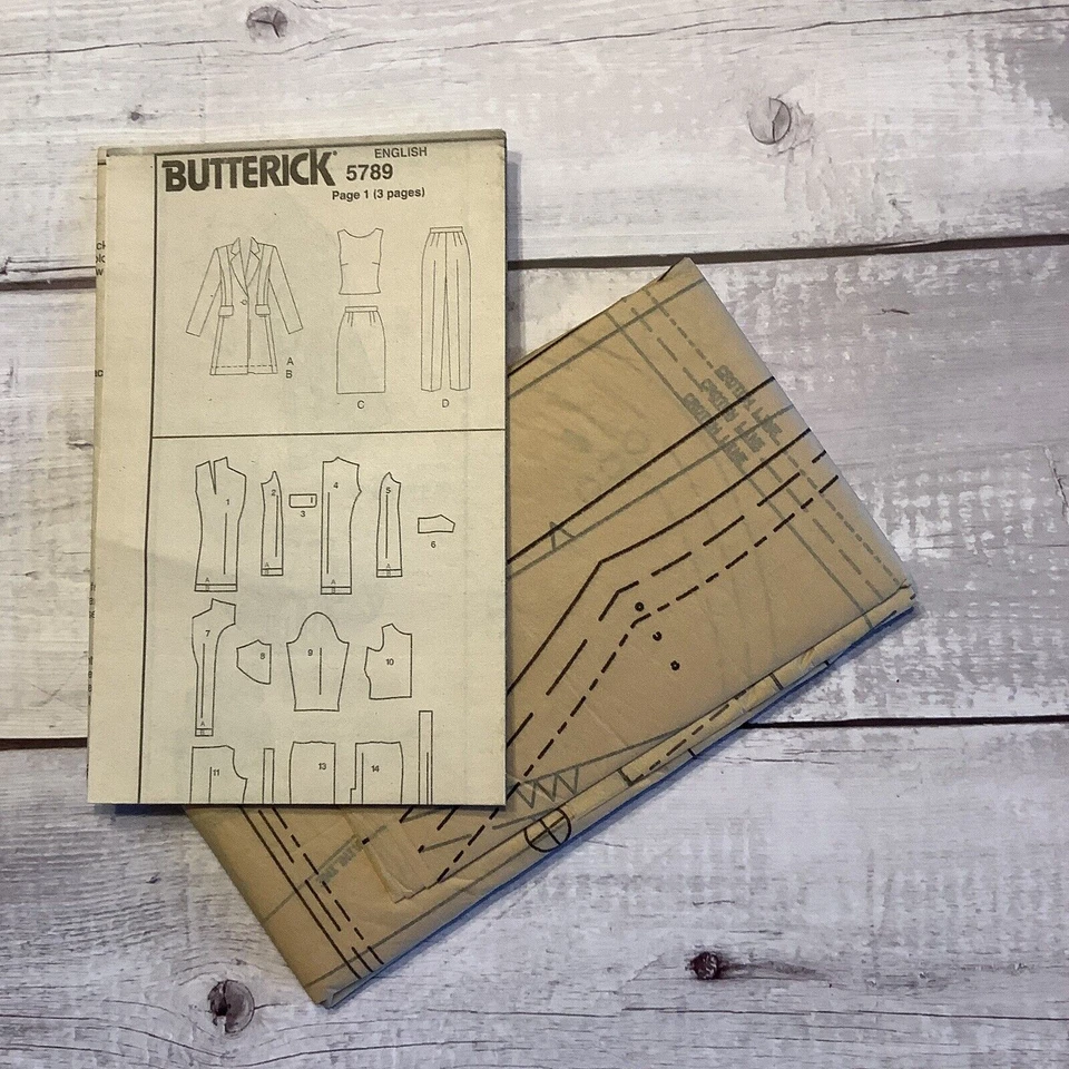 Butterick 5789 Sewing Pattern Jacket Top Skirt Pants Misses Sizes 20-24 UNCUT - Image 4 of 4