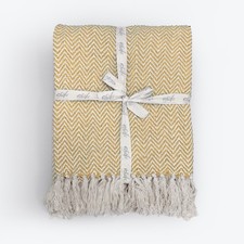 Cotton Herringbone Sofa Throw Blanket - 100% Recycled Cotton, Soft & Breathable