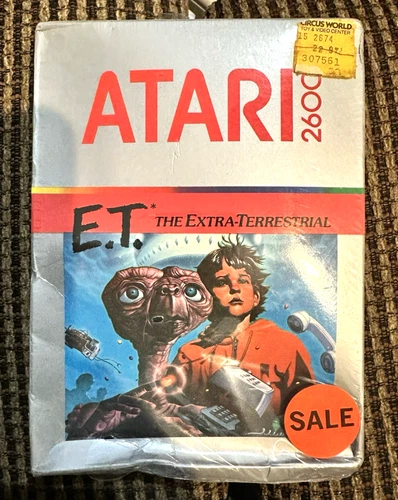 1982 E T The Extra-Terrestrial Atari 2600 FACTORY SHRINKWRAP Box Shows Some Wear