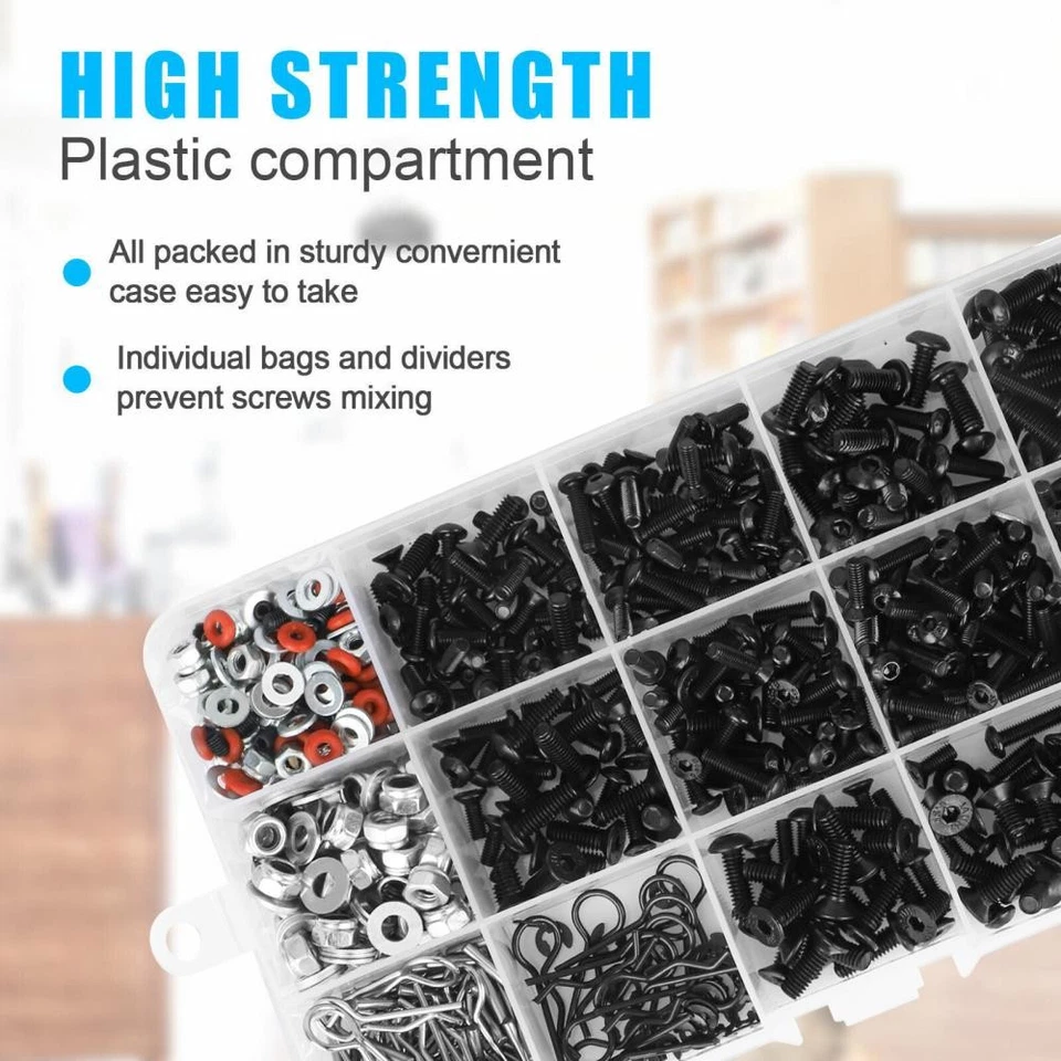 700pcs Universal RC Screw Kit Hardware Fastener Set For Traxxas 1/10 Crawler Car - Image 4 of 4