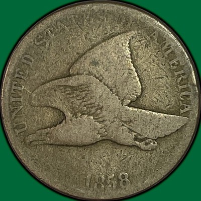 1858 LL Large Letters Flying Eagle Cent Very Good VG Coin #41832