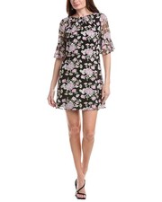 Adrianna Papell Embroidered A-Line Mini Dress Women's
