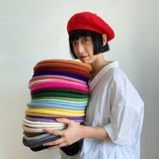 Women Casual Beanie Wool Beret Classic Elegant French Style Solid Color HatView