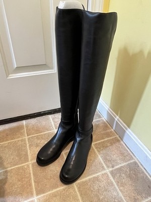 Stuart Weitzman 5050 Over-The-Knee Boots Black Leather Neoprene EU38.5 US8