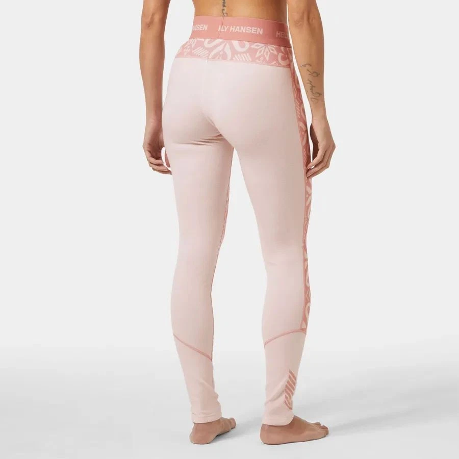 Женские базовые брюки Helly Hansen Lifa Merino среднего веса с рисунком, розовый оттенок No - Изображение 4 из 4