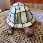 Vintage Turtle Accent Lamp Stained Glass Tiffany Style Night Light Tested Works