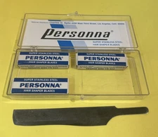 14 New Old Stock Vintage Personna Hair Shaper Super Stainless Blades w/ Case