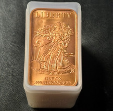 Walking Liberty Design 1 oncia .999 barra di rame fine USA