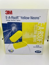 3M 312-1250 E-A-Rsoft Soft Foam Cordless Earplugs Yellow Neon (200 Pairs/Box)