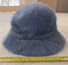 Vintage Kangol Furgora Angora Blend Blue Bucket Hat England Cloche Hip