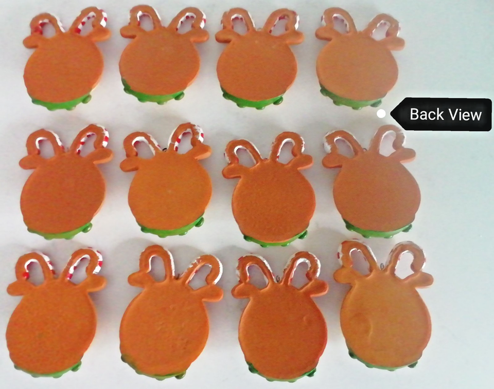 25p Sign Job Lot (12@25p) Ceramic Happy Reindeer Heads, Xmas Hanging Decorations ...