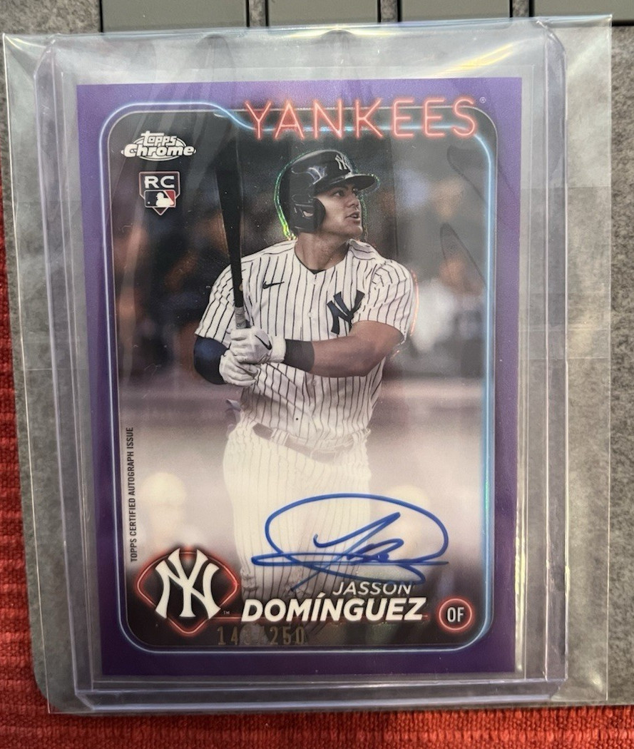 2024 Topps Chrome Jasson Dominguez Rookie Autograph /250 Purple Refractor RA-JDZ