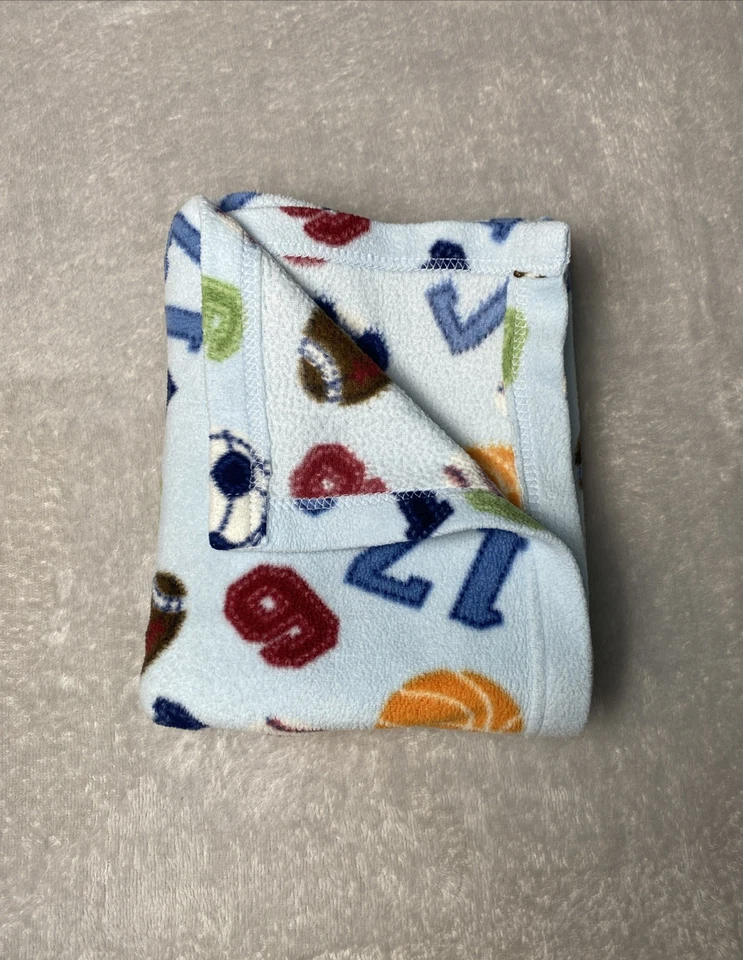 Beansprout Deportes Bebé Manta Baloncesto Fútbol Béisbol Números Azul Vellón Foto 2 de 4