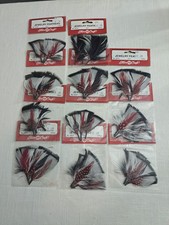 Vintage Fibre-Craft Jewelry Feathers Craft White, Black, Red 11 Sets Of 3