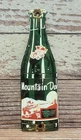 Vintage Mountain Dew Soda Diecut Bottle Porcelain Metal Sign