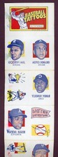 1971 Topps Tattoo Complete Panel, Reggie Jackson, Jim Palmer, Orlando Cepeda