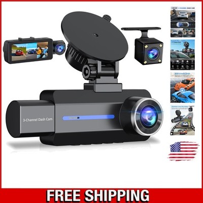 Full HD Dash Camera Front, Rear & Inside   2.5K Resolution with G-Sensor & 32GB