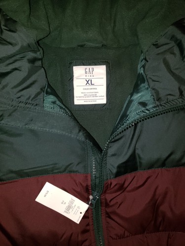 NWT Gap Kids Cold Control Max Warmest Puffer Coat Jacket Navy/red/green size XL - Picture 2 of 4
