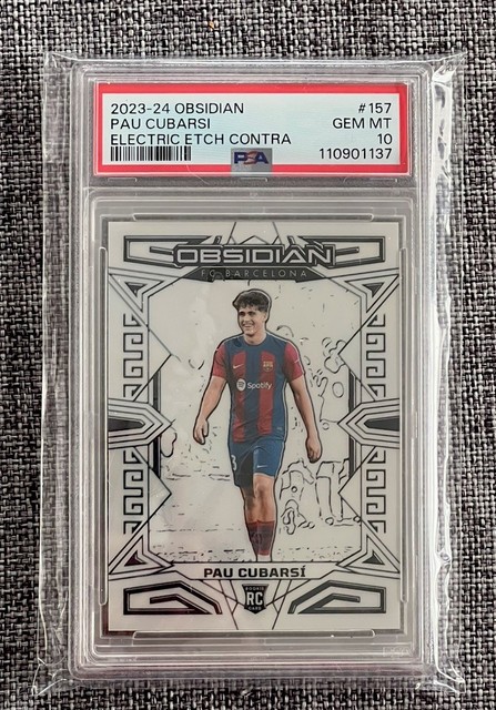 2023-24 Panini Obsidian UEFA - Pau Cubarsi Rookie- 5/9- PSA GEM MINT 10