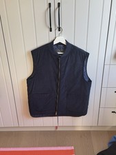 Oliver Brown Nehru Collar Needlecord Gilet - Navy