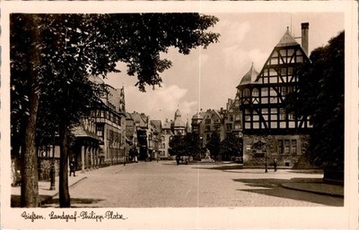 AK GRUSS AUS GIESSEN LANDGRAF PHILIPP PLATZ 1944 HESSEN