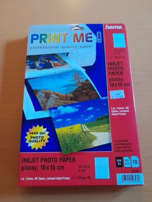100 Stück Hama Inkjet Photopapier 10x15cm 1440dpi glänzend