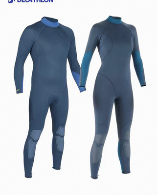 Decathlon Men s Full Body Wetsuit Long Sleeve/Leg Blue Gray 3MM XL