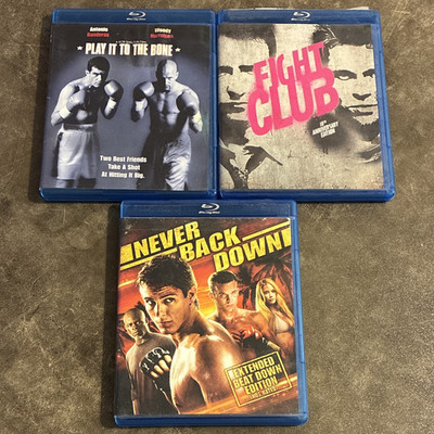 3 Blu Ray Movie Lot Fight Club , Never back down , play it to the bone Pitt 