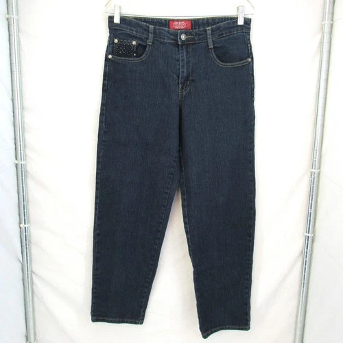 Cos Jeans JFNT Women's Mid Rise Dark Wash Stretch Blue Jeans Size 10 (30 x 28)