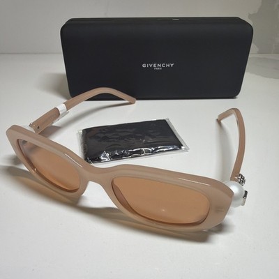 Authentic Givenchy GV401011 Women s Pearl Oversized Sunglasses Nude Pink New