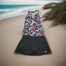 Tommy Bahama Women's Tankini Top XL Bra D Cup & Dolfin Skirt  Swim Bottom Set 