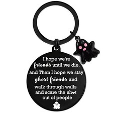 Funny Best Friend Keychain Gifts - Black Long Distance Friendship Keychains