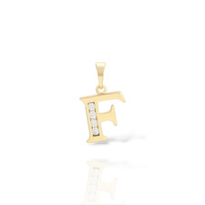 9ct Gold XP Letter pendant on 18" Curb Chain, Cz Small Initial Letter Necklace