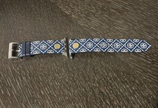 Tory Burch Apple Watch Band Genuine Leather 38/40/41mm Navy Logo