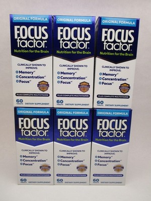 6 x Focus Factor Original Formula Multivitamin Brain Health 60 Count Bottle 2/28