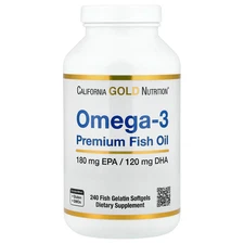 Omega-3, Premium Fish Oil, 240 Fish Gelatin Softgels