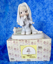 Precious Moments "June" - 1987 Girl Playing Bride with Curtains - NIB
