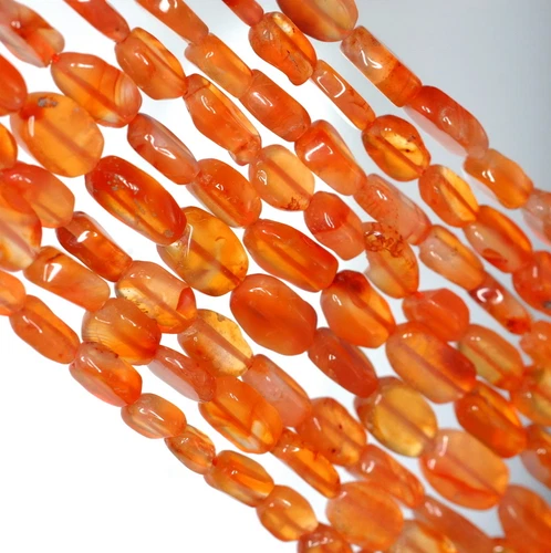 6X4-10X6 MM ROTER KARNEOL EDELSTEIN ROT ORANGE KIESEL NUGGET LOSE PERLEN 14 Zoll - Bild 2 von 4