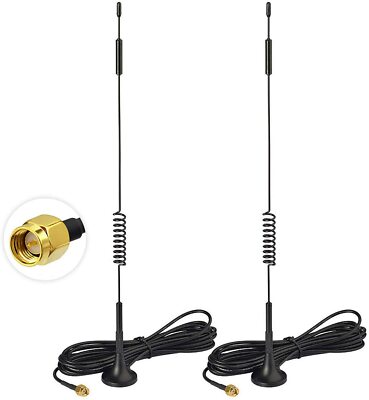 2x 4G LTE Antenna 7dBi Magnetic Base MIMO SMA Antenna for 4G LTE Router Gateway