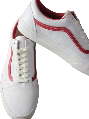 Vans Men\'s Old Skool Vintage Leather Blanc De Blanc White Red Shoes Sizes NIB $_57.JPG?set_id=880000500F main image 3